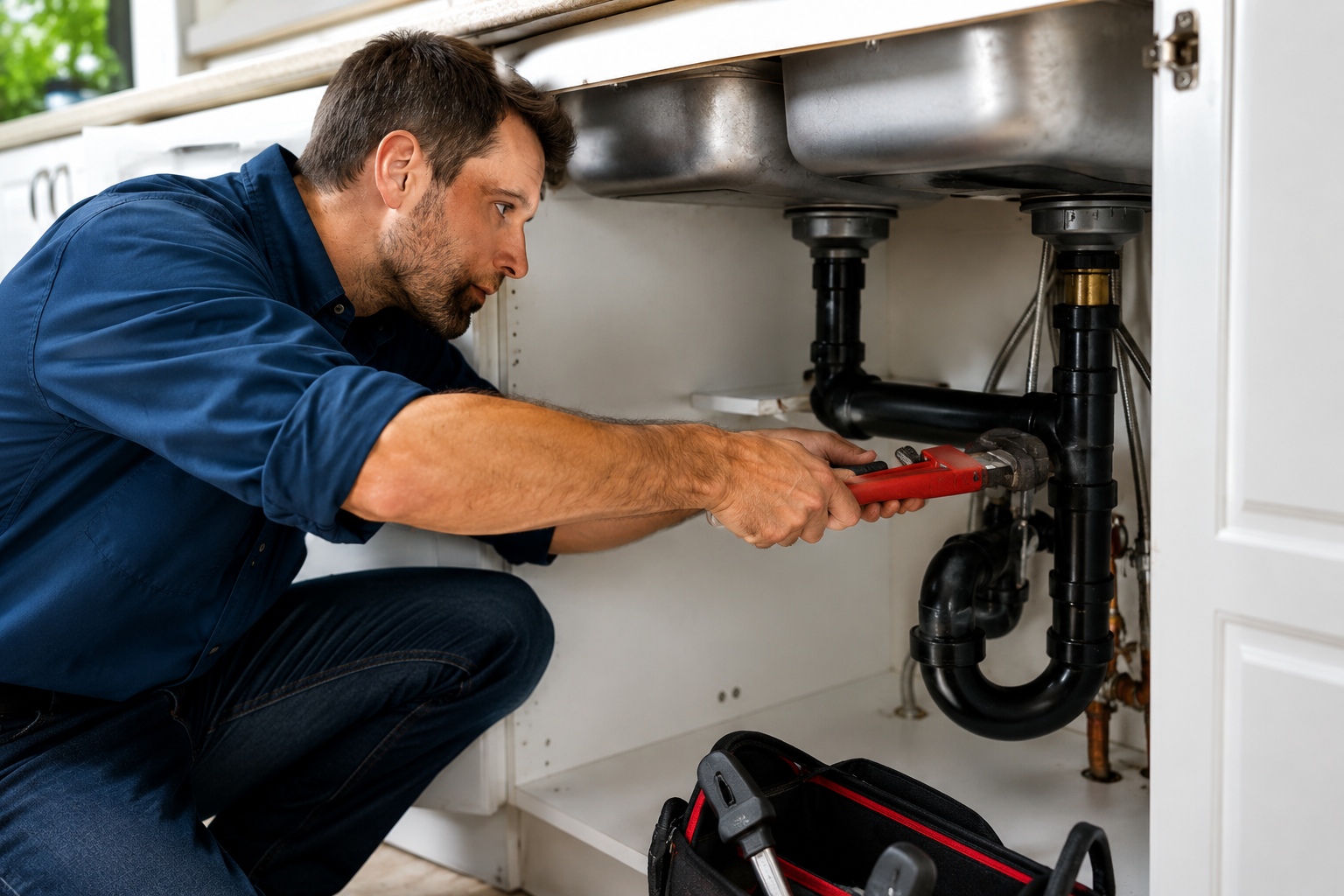 Plumbing crew at work